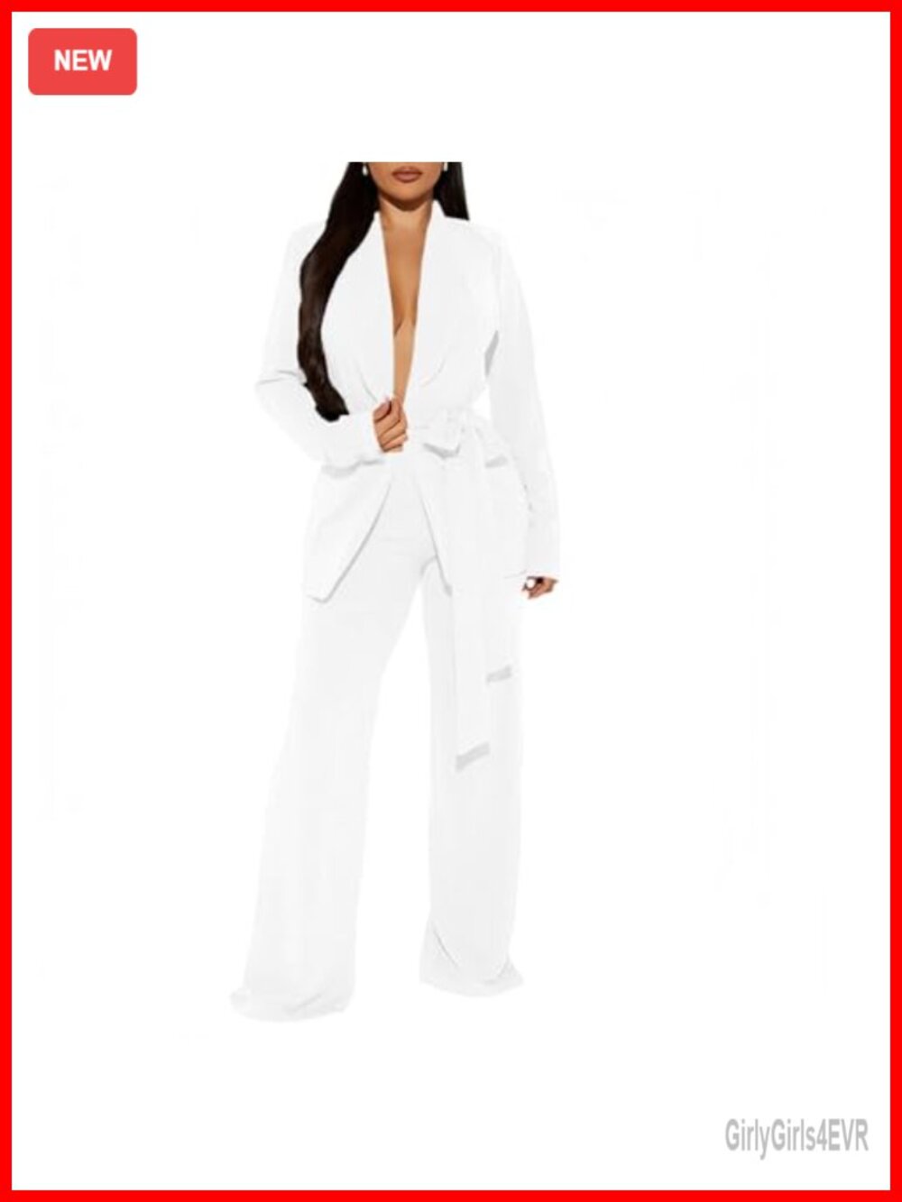 Women's 2 Piece Pantsuit Set Business Blazer Wide Leg Pants